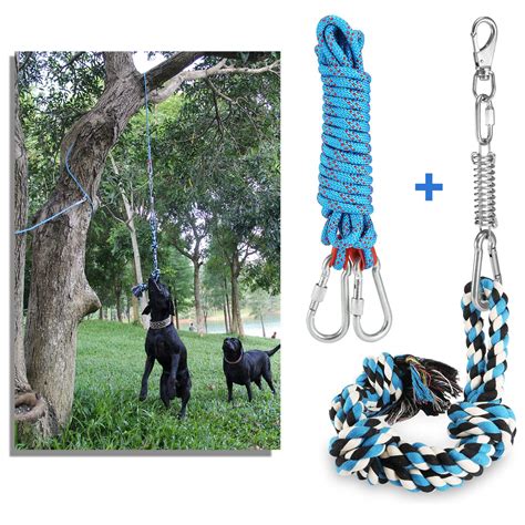 Buy DIBBATU Spring Pole Dog Rope Toys with a Big Spring Pole Kit ...