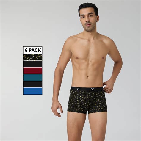 Aero Traq Cotton Trunks Blue Black Lovestruck(Pack of 6) – XYXX Apparels