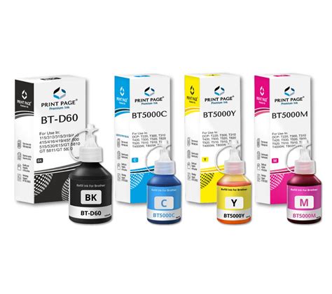 Print Page BT-D60BK & 5000 Premium Refill Ink Compatible for Printers ...