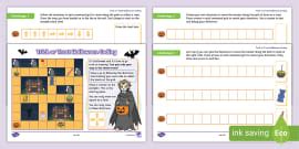 Halloween Unplugged Coding Picture | Computing | Twinkl KS2