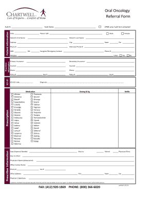 Fillable Online Oral Oncology Referral Form - Chartwell Home Therapies ...