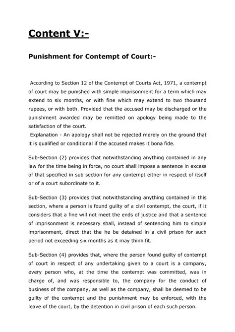 Punishment for Contempt of court - Content No 5 by manoj kumar ...