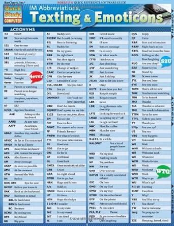 Buy IM Abbrev, Texting and Emoticons: Reference Guide (Quickstudy ...