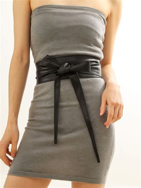 Cute 1pc Handmade Soft Pu Leather Bowknot Belt With Long Tassel In ...