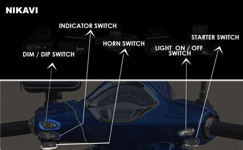 NIKAVI MS14 Vespa Electric Bike Switch Set 5-in-1 – Horn, Headlight ...