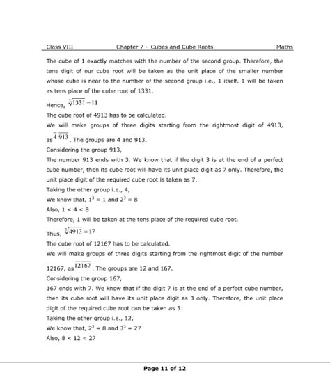 NCERT Solutions for Class 8 Maths Chapter 7 Cubes and Cube Roots - Free PDF