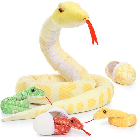 Tezituor 6Pcs Snake Stuffed Animal 79" Giant Snake Plush with 3 Babies ...