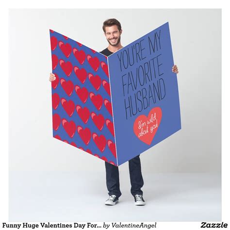 Funny Huge Valentines Day For Husband Purple Card | Zazzle | Valentines ...