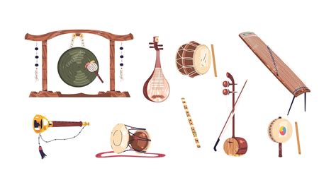 Premium Vector | Korean musical instruments Traditional music ...