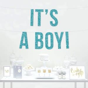 Balloons "It's A Boy" Printed Glitter Letter Banner for Baby-Shower ...