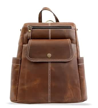 BUFFLOHIDE Full Grain Leather Backpack for Women | Handmade Genuine ...