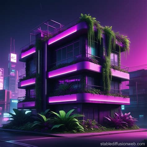 Overgrown Building on the Verge of Collapse | Stable Diffusion Online