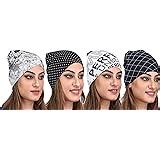 Buy SHAUN Women's Cotton Lycra Skull Cap (Multicolor_Free Size) (Pack ...