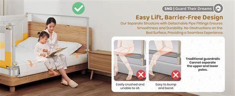 Buy StarAndDaisy Baby Bed Guard Rail with Hight Adjustable/Portable ...