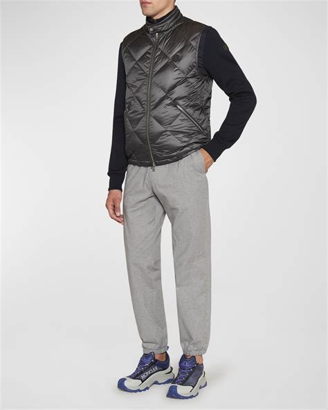 Moncler Men's Aube Down Nylon Zip Vest | Neiman Marcus