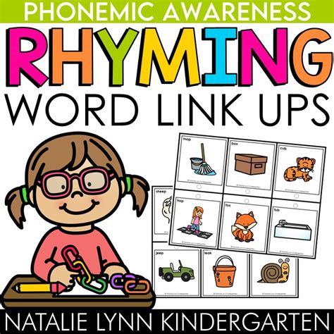 Rhyming Words Link Ups Rhyme Match Chain Links Phonemic Awareness Center