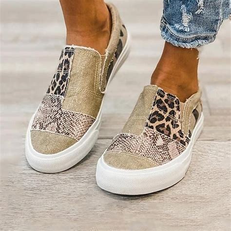 baskets patchwork à enfiler pour femmes - chaussures décontractées en ...