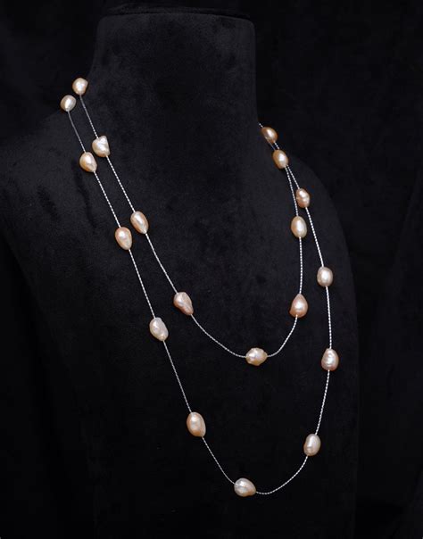 Long Single Line Two Style Freshwater Pearl String Necklace – Mangatrai ...