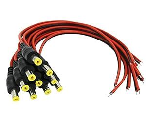 TAAPSEE 5 Pack Male Power Pigtail DC 5.5mm x 2.1mm Connectors Upgraded ...
