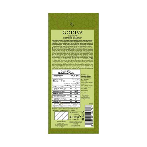 Godiva Pistachio Kunafa Chocolate Bar 122gm – Nosh Gourmet Foods