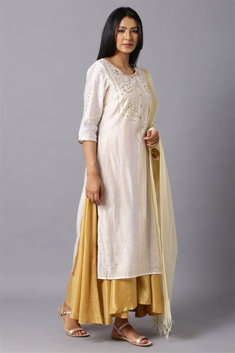Buy White Gotta Patti kurta and Dupatta Set Online for Woman | Shop for ...