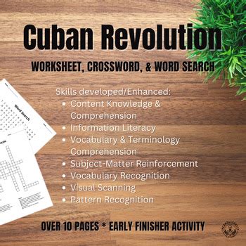 Cuban Revolution Crossword Puzzle, Word Search & Worksheet: Early ...