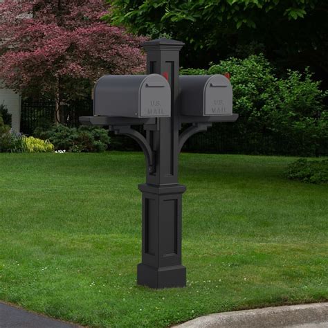 Mayne Newport Plus Double 4 x 4 Black Polymer in the Mailbox Posts ...