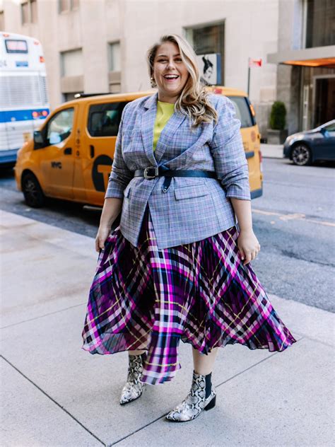 Plus size plaid skirt and jacket