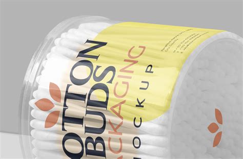 Angled Cotton Buds Packaging Mockup PSD | ZippyPixels