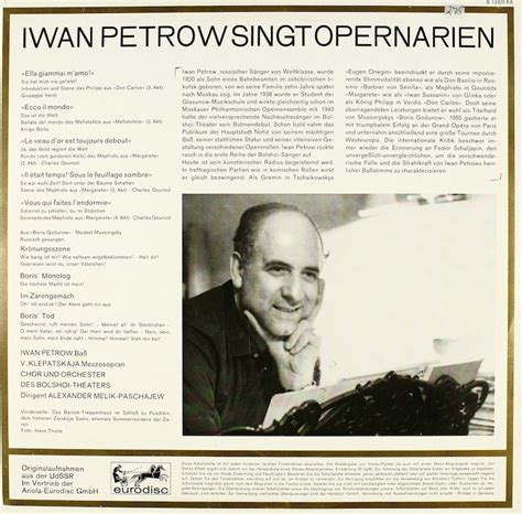 Iwan Petrow singt Opernarien – Bertelsmann Vinyl Collection