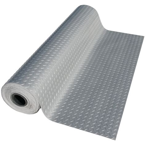 Rubber-Cal 48-in W x 108-in L x 0.098-in T Flexible PVC Gym Floor Roll ...
