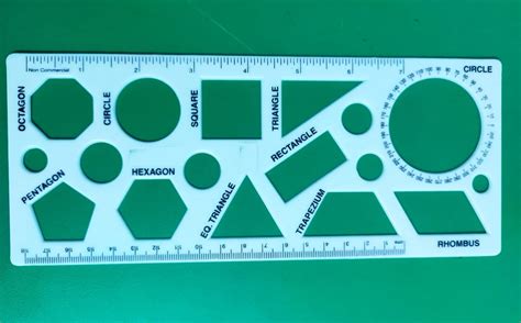 Buy FIRST CLICK 17 Different Shapes Stencil with Ruler Attached 24x9.8 ...