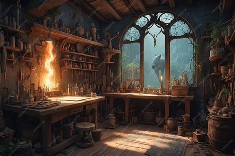 Premium AI Image | Fantasia Forge Inside the Dreamweavers Workshop of ...