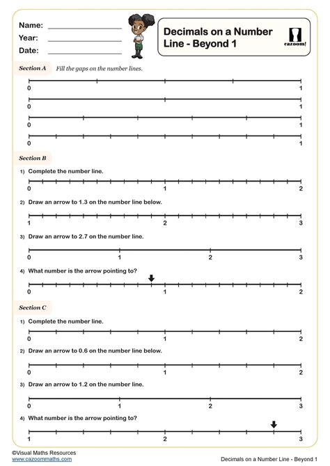 Image result for Fractions Decimals Number Line Worksheet