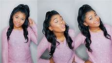 Hairstyles For Half Half Relaxed Hair by Half Up Half Hairstyle W Clip Ins Relaxed Hairstyles For Half Half Relaxed Hair