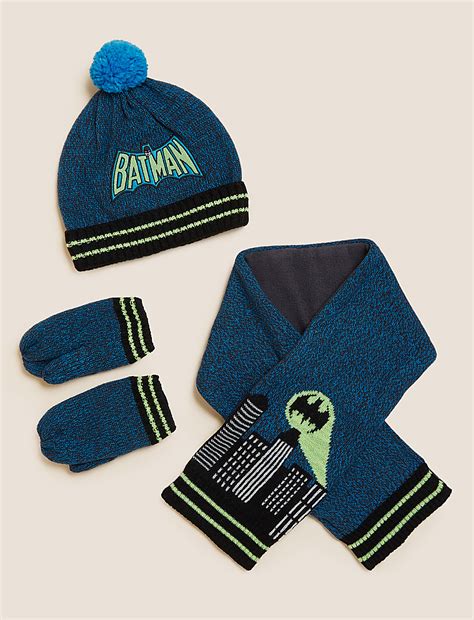 Buy Kids' Batman™Hat, Scarf and Mitten Set at Marks & Spencer