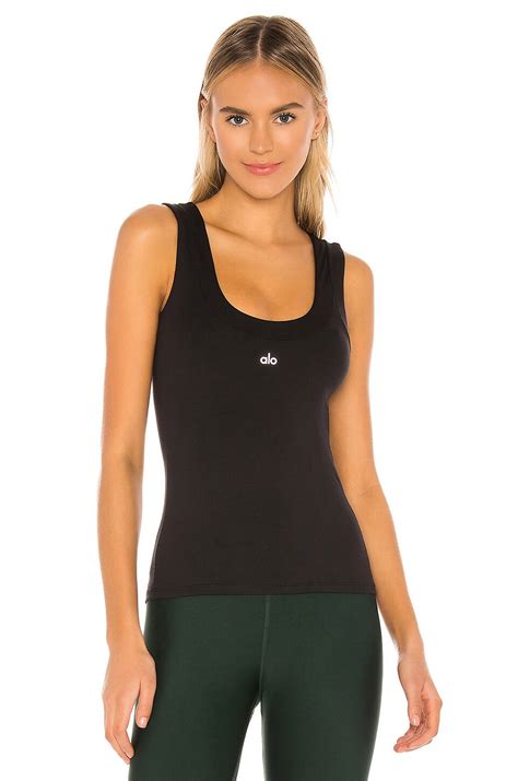 alo Long Arch Tank in Black | REVOLVE