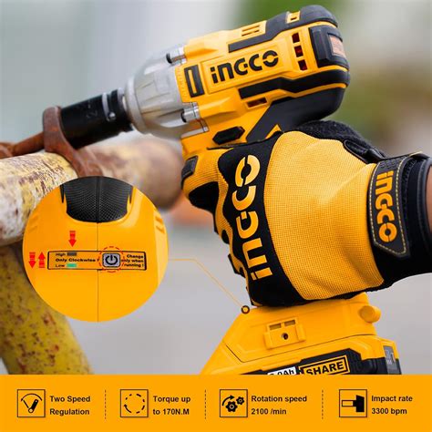 Buy INGCO 20V Cordless Impact Driver Set, 1/4 Inch Brushless Impact ...