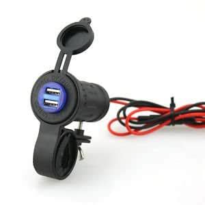 12V 4.2A Waterproof Motorcycle Splitter Charger Power Adapter Dual USB ...