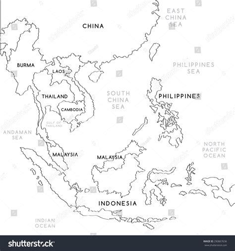 Printable Blank Map Of Southeast Asia