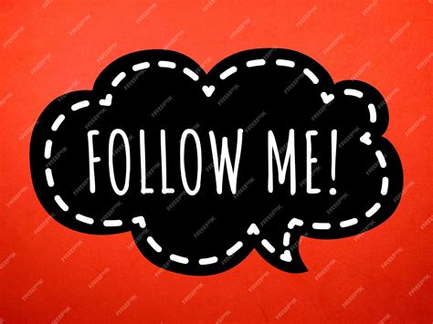 Word follow me on red background | Premium Photo