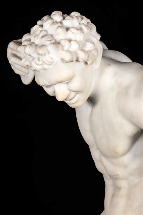 A 19th C. Italian Carrara Marble Statue of Dancing Faun by A. Frilli ...