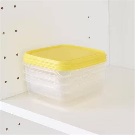 IKEA PRUTA Food container, transparent/yellow | Food containers ...