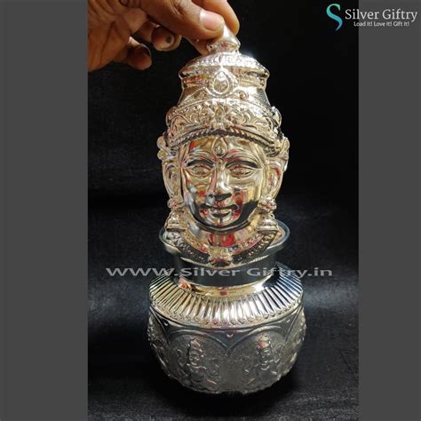 German Silver 5" Face With 5" Ashtalakshmi Kalsha Combo – Silver Giftry