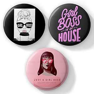 Buy Lastwave Girl Boss Collection, Design 1, Pin Badge for Bag (Pack of ...