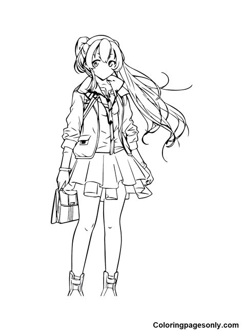 Anime Girl Printable Coloring Pages Free