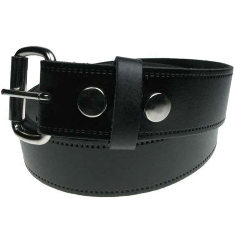 Black Real Leather Snap On Belt 1.5 inch/38mm - With Buckle – Blaize ...