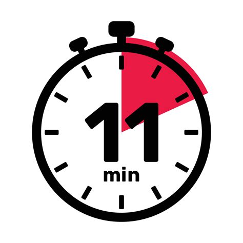 11 Minutes Analog Clock Icon white background. 34899721 Vector Art at ...