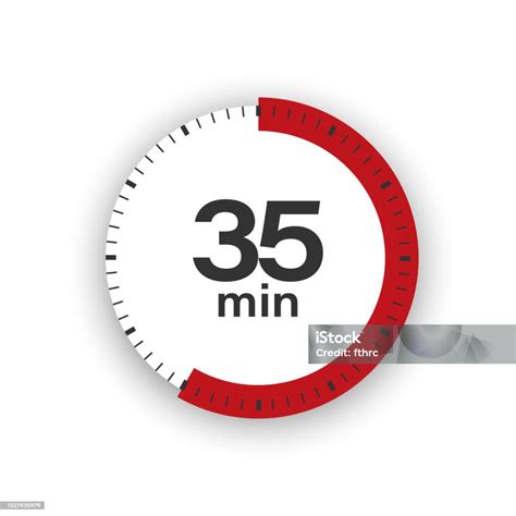 35 Minutes Timer Stopwatch Symbol In Flat Style Editable Isolated ...