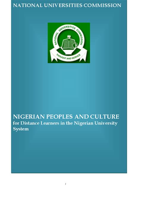 GST 103 Module - Nigerian People and Cultures - i NATIONAL UNIVERSITIES ...